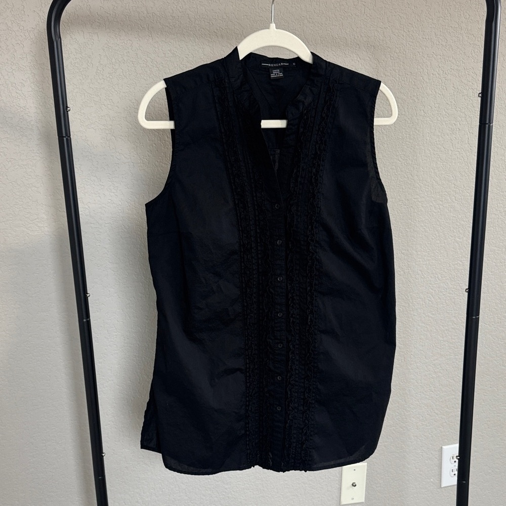 Renuar Elegant Black Sleeveless Top 100% cotton